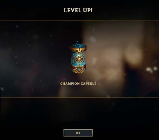 League of Legends level-up champion capsule.